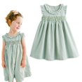 thumbnail image 1 of Vestido Simplee para niñas con estampado floral de verano fruncido, 1 of 7