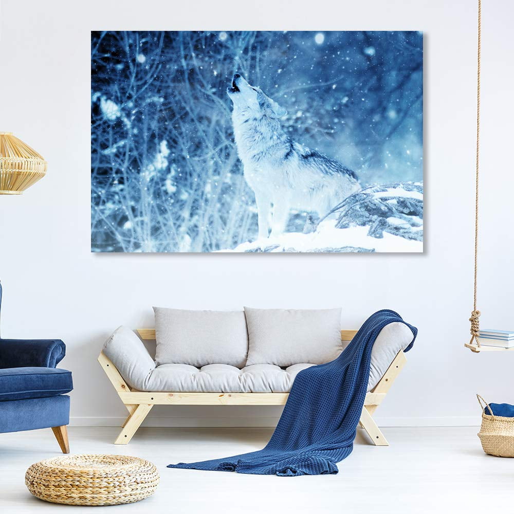 Wall Art Canvas Picture Print Arctic Wolf 3.2 