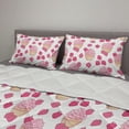 thumbnail image 2 of Cupcake Comforter & Sham Bedding Set, Doodle Strawberry Baked Goods Butter Cream Desserts Cake Design, 3 pcs Duvet Set Microfiber Filling Quilt, 5 Sizes, Pale Pink Peach Pink, by Ambesonne, 2 of 4