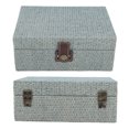 thumbnail image 1 of Jewelry Organizer Box, Cuboid Shaped Linen Fabric L Wooden Jewelry Organizer Case Beautiful Button Lock Sturdy  for Home Use, 1 of 8