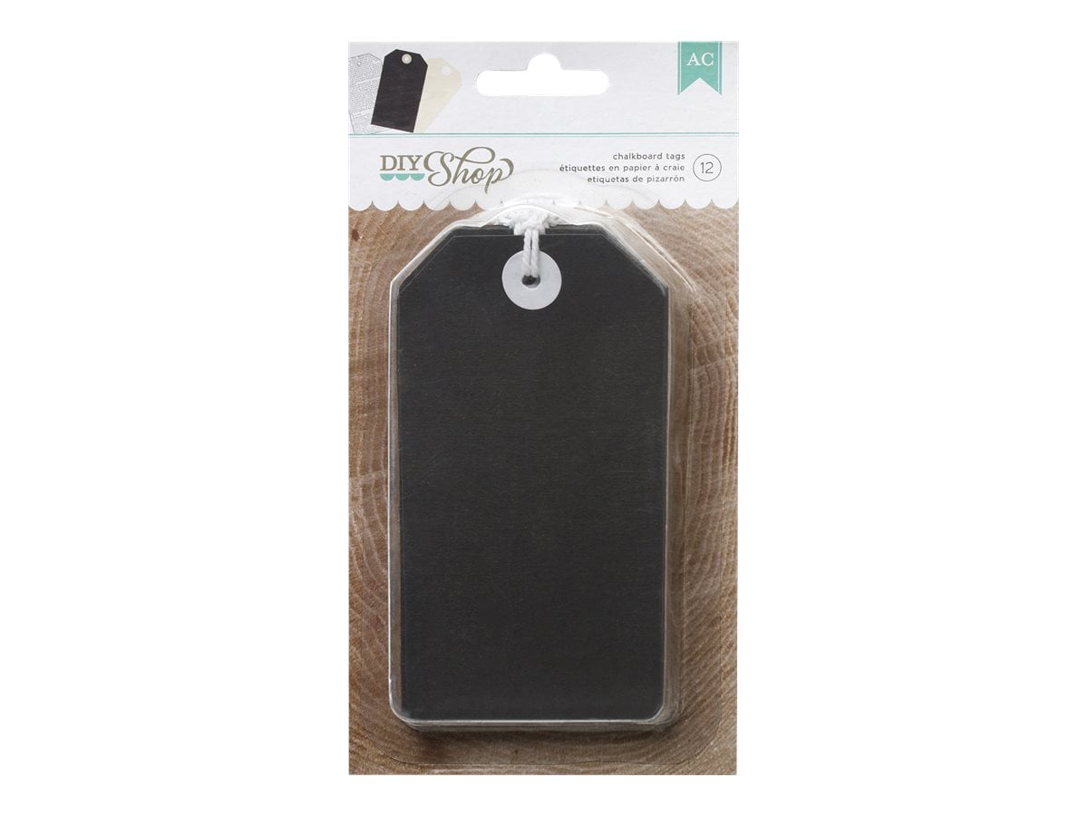 American Crafts DIY Shop - Craft tag - chalkboard paper (pack of 12)