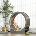 thumbnail image 2 of PawHut 36" Cat Wheel for Indoor Cats with Brake, Scratching Pads, Grey, 2 of 10