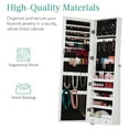 thumbnail image 5 of Yunken Freestanding Jewelry Armoire with Full-Length Mirror, Lockable Makeup Organizer, Velvet Lining, 5 Shelves - White, 5 of 7