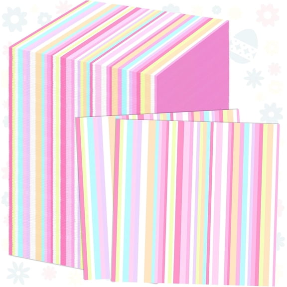 Colorful Square Paper Napkins Disposable Pastel Plaid Stripes Scallop Polka Dots Paper Napkins Cocktail Tableware Party Favors