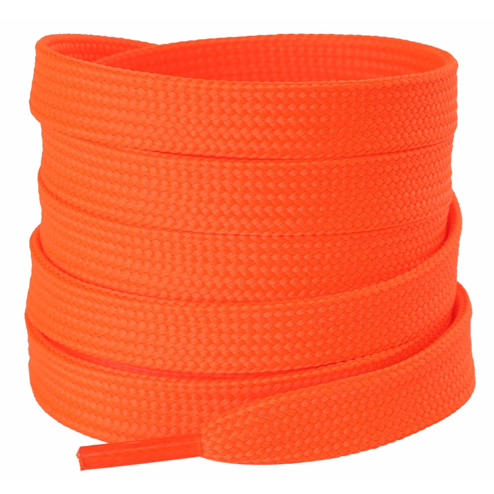 Olukssck 1 Pair Flat Shoe Laces for Sneakers 2 5 Wide Athletic Shoelaces Neon Orange 36 inch 91cm