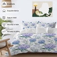 thumbnail image 3 of 3 Piece Blue Purple Spring Floral Duvet Cover Set Queen Size, Microfiber Comforter/Quilt Cover with Corner Ties and 2 Pillowcases, Summer Botanical Elegant All Season Soft Bedding with Zipper Closure, 3 of 8