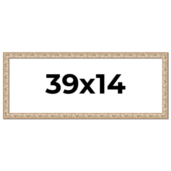 39x14 Frame White Real Wood Picture Frame Width 1.5 inches | Interior Frame Depth 0.5 inches |