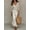 Apricot, variant on Women's Vintage Solid Two Piece Outfits V Neck Long Sleeve Knit Top & Satin Spaghetti Strap Maxi Dress Elegant Temperament Commuting 2-Piece Set for Office Daily and Formal Occasions