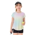 thumbnail image 4 of REDARER Kids Gradient Athletic T Shirt Breathable Mesh Short Sleeve Performance Tee for Sports Activities,8-9 Years, 4 of 4