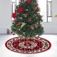 thumbnail image 5 of Falda para Árbol de Navidad de 90 Cm | Base de Poliéster Rojo con Estampado de Estrellas Doradas | Tapete Decorativo Duradero para Árbol de Navidad | Protege El Suelo de La Savia de Las Agujas de Pin, 5 of 6