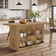 thumbnail image 6 of Tribesigns Kitchen Island with Storage, Counter Height Kitchen Island Table with 6 Open Cubbies for Dining Room, Brown, 6 of 7