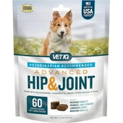 VetIQ Advanced Hip & Joint with UC-II and Omega-3s Advance Formula for All Dog Breeds, Chicken Flavor, 60 Count