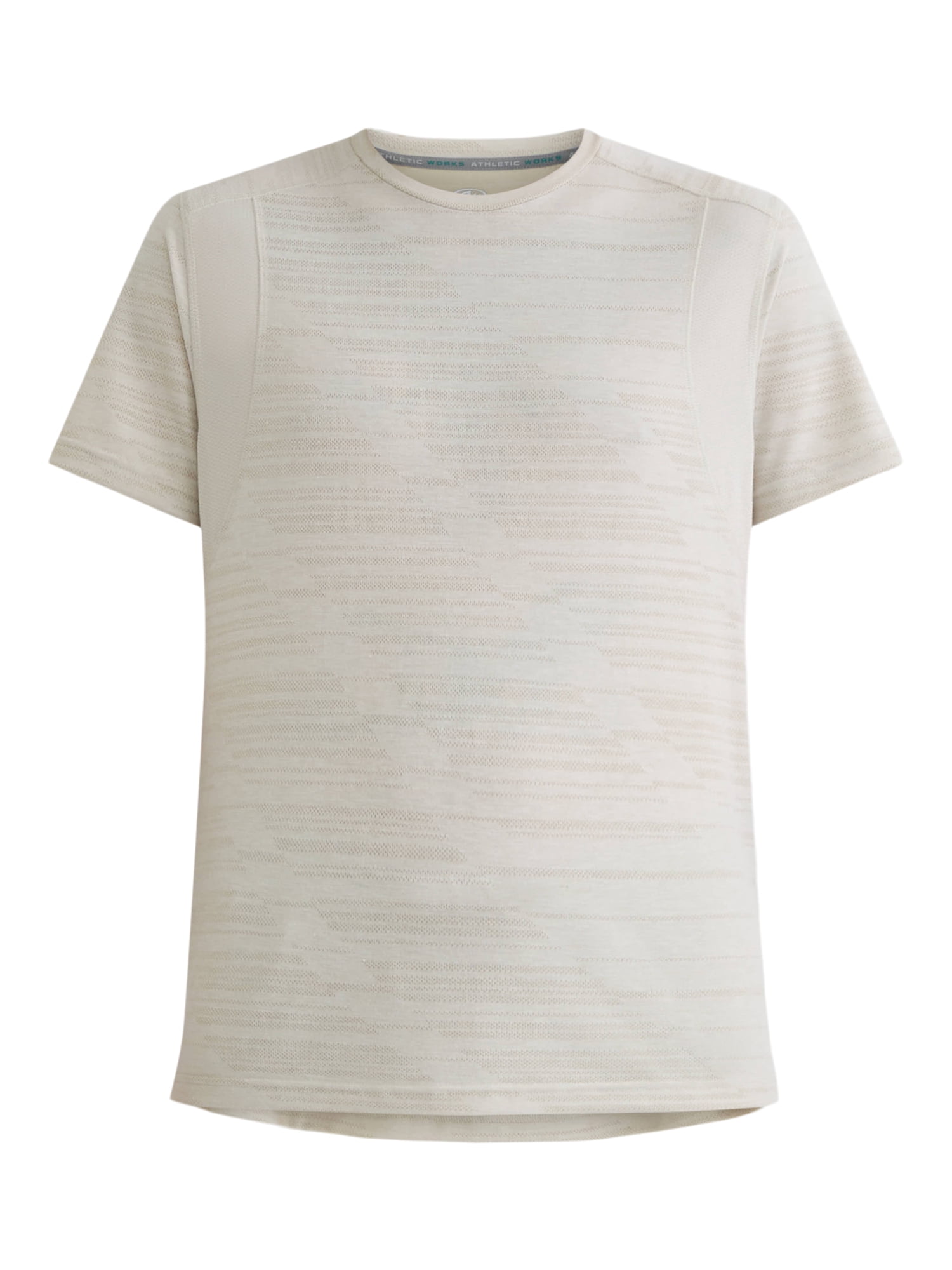Athletic Works Men's and Big Men's Jacquard Short Sleeve Workout Shirt, Sizes S-3XL