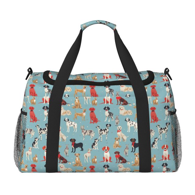 Disketp Animal Dog Bolsa de Viaje Tipo Duffle, Bolso de Mano para Fin de Semana para Mujer, Bolsa de Gimnasio Ligera para Hombre, Esencial para Viajes