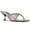 Silver, variant on NINE WEST Womens Beige Rhinestone Blonde Square Toe Kitten Heel Slip On Heeled Sandal 8.5 M