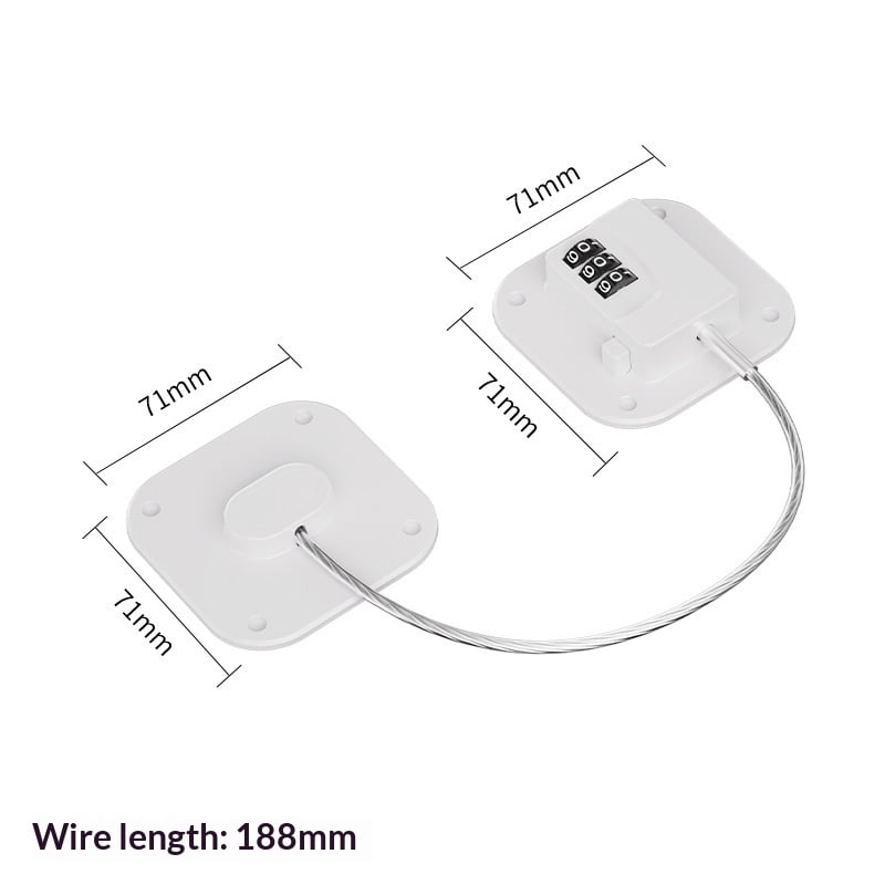 Xl-Kang Refrigerator Lock,Combination Lock for Refrigerator Cabinets, Child Safety Cabinet Locks,Easy Install No Keys Needed (White 2pcs)