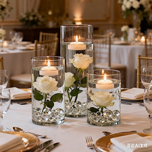 Balsa Circle Clear Set of 6", 8", 12" Premium Glass Cylinder Vases Party Centerpieces Flowers Bulk