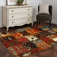 thumbnail image 4 of Boho Vintage Washable Rug 2.7x5 Area Rug for Living Room Bedroom Non Slip Indoor Floor Rectangle Carpet Soft Low Pile Large Brown Ethnic Middle Century Geometric Entryway Rugs for Dining Room Office, 4 of 9