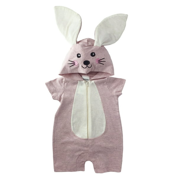 Pañalero de algodón con Gorro Bordado Kiss Coneja Rosa Baby Kisses Palero1235