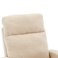 thumbnail image 6 of Modern Accent Rocking Chair with Solid Wood Legs, Upholstered Nursery Glider Rocker with Side Pocket, Comfy Armchair with High Backrest for Livingroom Bedroom Office, Beige, 6 of 9