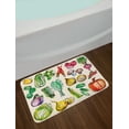 thumbnail image 2 of Vegetable Art Bath Mat, Cabbage Peppers Carrots Beets Mushrooms Onions Pumpkin Watercolor, Plush Bathroom Decor Mat with Non Slip Backing, 29.5" X 17.5", Champagne Multicolor, by Ambesonne, 2 of 2