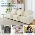 thumbnail image 2 of 8 Piece Stretch Recliner Slipcover Jacquard Recliner Loveseat Covers with Side Pocket Anti-Slip Fitted Couch Furniture Protectors with Elastic Bottom, For 3 Seater, 2 of 7