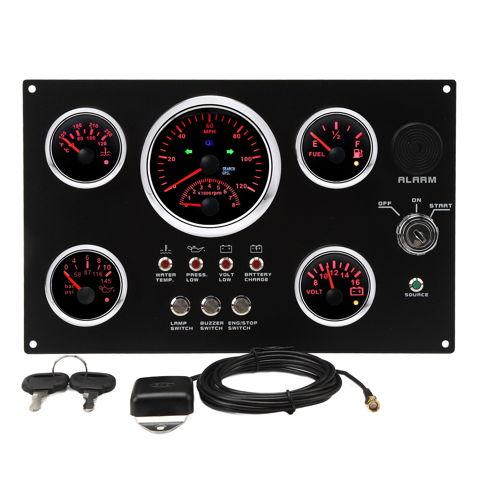 Boat Instrument Panel, Gauge Cluster Set Fuel IP67 Waterproof For Car