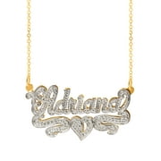 Personalized Name Necklace with Beading and Rhodium
