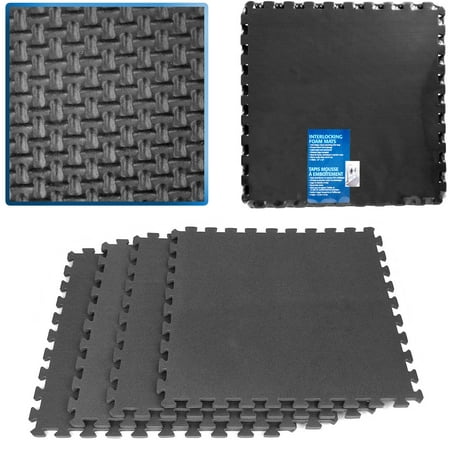 Foam Mat Floor Tiles, Interlocking Ultimate Comfort EVA Foam Padding by Stalwart - Soft Flooring for Exercising, Yoga, Camping, Kids, Babies,