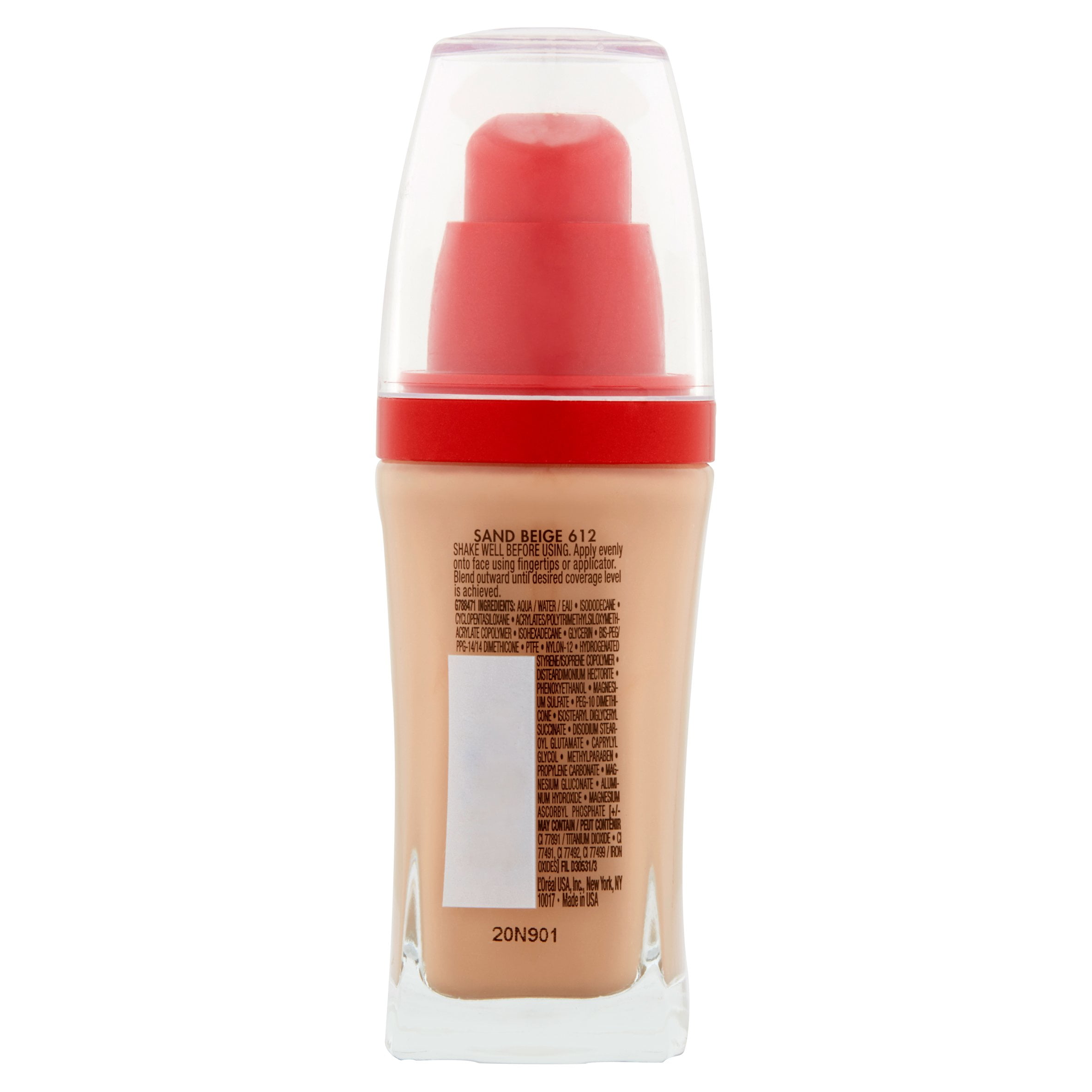 L'Oreal Paris Infallible Liquid Foundation Makeup, SPF 20, Sand Beige, 1 fl oz