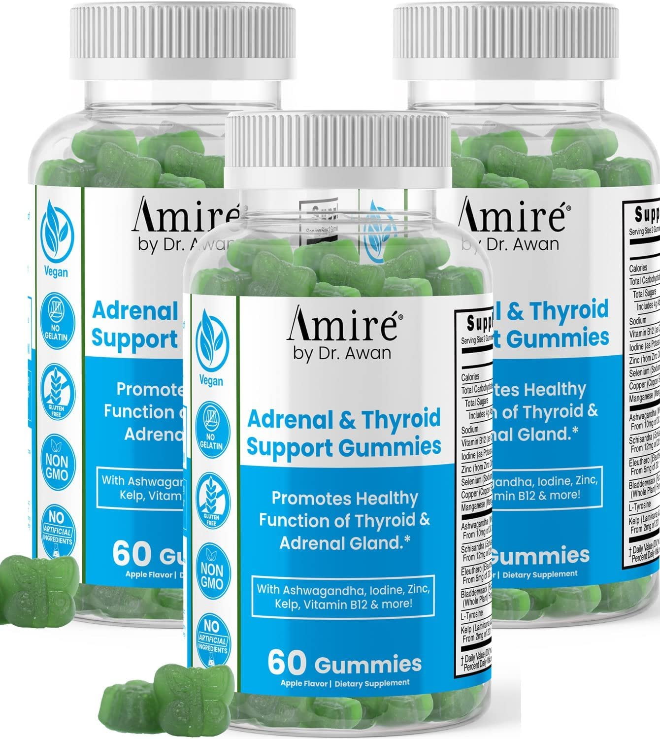 Amire by Dr. Awan Thyroid Support Gummies, Promotes Healthy Function of