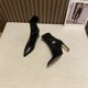 thumbnail image 1 of Zapatos de vestir de tacón alto de otoño, botines desnudos con punta estrecha, botines de moda de tacón fino, zapatos de tacón Retro para mujer, Botas, blanco, negro, marrón35 Gao Jinjia LED, 1 of 2