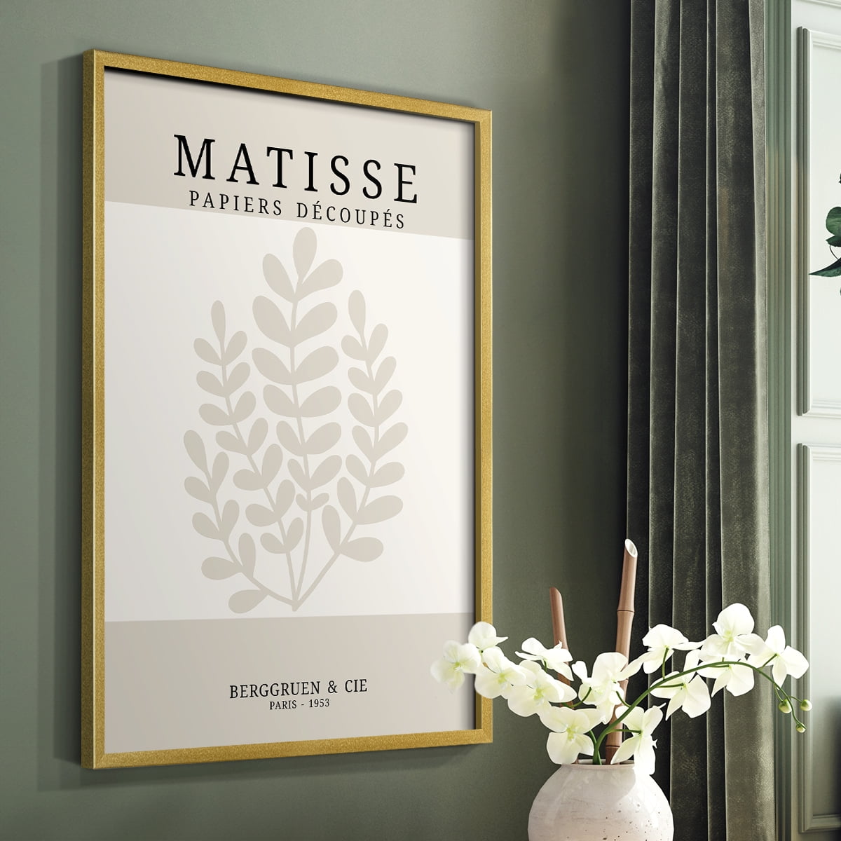 Matisse CDXVI in Gold Solid Wood Framed Print No Nail Hanging