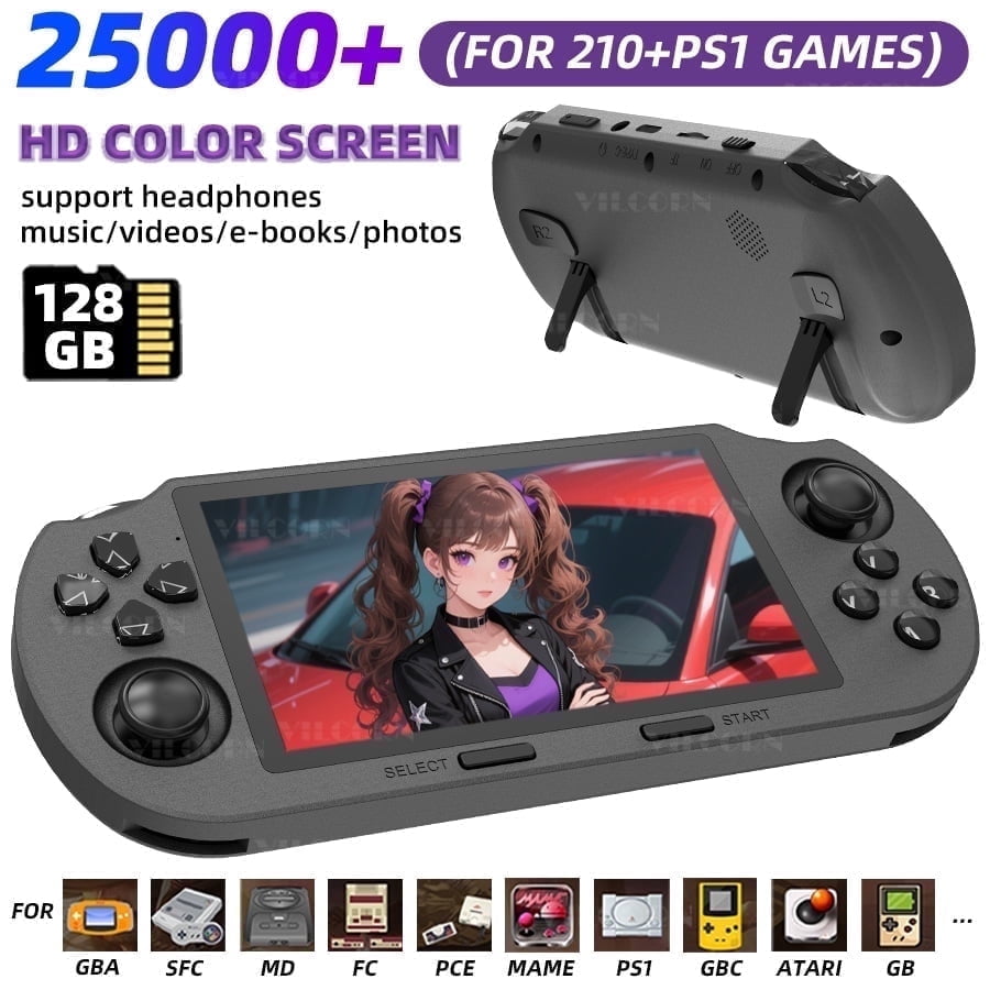 MOMOPLUS SF3000 Handheld Game Console, Portable, for PS1 GBA SNES Emulator, 4.5inch IPS Screen, 128G