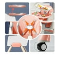 thumbnail image 4 of FACNOATIHN Baby High Chair, 4-in-1 Foldable Highchair Dining Feeding Chair with Five-Point Harness Double Dining Plate & Toy Rack, Infant to Toddler, Pink, 4 of 12