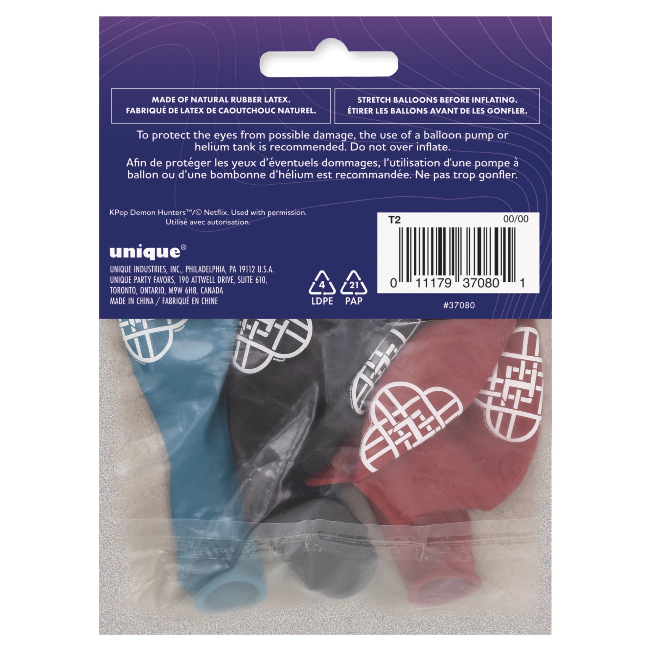 KPop Demon Hunters 8 Count 12IN Multicolor Latex Balloons