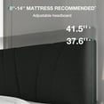 thumbnail image 2 of Novilla Full Size Bed Frame with Adjustable Headboard Platform Full Bed Frame with Linen Fabric Upholstered Headboard, No Box Spring Needed, Noise-Free, Wooden Slats Support, Easy Assembly, Dark Grey, 2 of 8