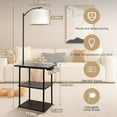thumbnail image 3 of Floor Lamp with Table, End Tables with Charging Station(USB & Type-C & AC Port), 3 Color Temperatures 9W LED Bulb, Modern Shelves Side Table for Bedroom, Living Room, 3 of 5