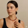 thumbnail image 4 of Leaf Resin Chunky Beaded Necklace for Women, Simple Modern Style Necklace Jewelry Accessory, 4 of 11