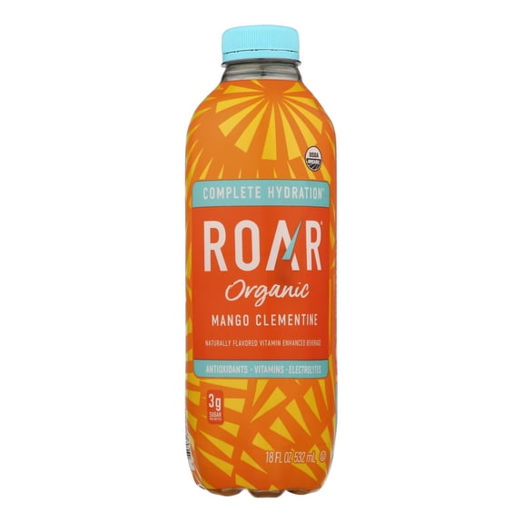 ROAR BEVERAGES Complete Hydration Mango Clementine Beverage, 18 FO, Case of 12