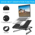 thumbnail image 3 of Naspaluro Laptop Stand, Ergonomic Portable Computer Stand with Dual Phone Holders&Heat-Vent, Multi-Angle Adjustable Laptop Riser for MacBook Pro Air, Notebook, Lenovo, Dell, More 10-15.6 Laptops, 3 of 8