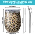 thumbnail image 5 of 12oz Stemless Wine Tumblers Brown and Black Leopard Print Vacuum Insulated Stainless Steel Travel Tumbler Cups Mug with Lid and Straw for Champaign,Cocktail,Beer with Cleaning Brush, 5 of 5