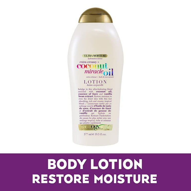 ogx extra creamy coconut miracle oil ultra moisture lotion 19.5 ounce
