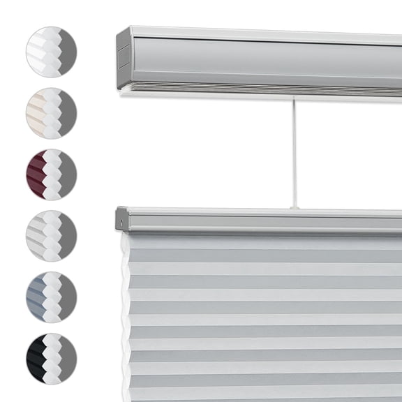Keego Top Down Bottom Up Shades Cordless Cellular Blindss Double Single Cell Window Blinds Light Filtering Honeycomb Shades Thermal Insulated Blinds(Gray Sheen-Light Filtering, 51"W x 78"H)
