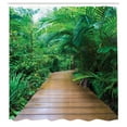 thumbnail image 3 of Ambesonne Tropic Shower Curtain, Timber Jetty Wild Exotic, 69"Wx84"L, Pale Brown Green, 3 of 5