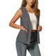 thumbnail image 4 of INSPIRE CHIC Top de Chaleco de Botones para Mujeres de Algodón y Lino Cuello en V Sin Mangas Chaqueta Casual M Gris Oscuro, 4 of 6