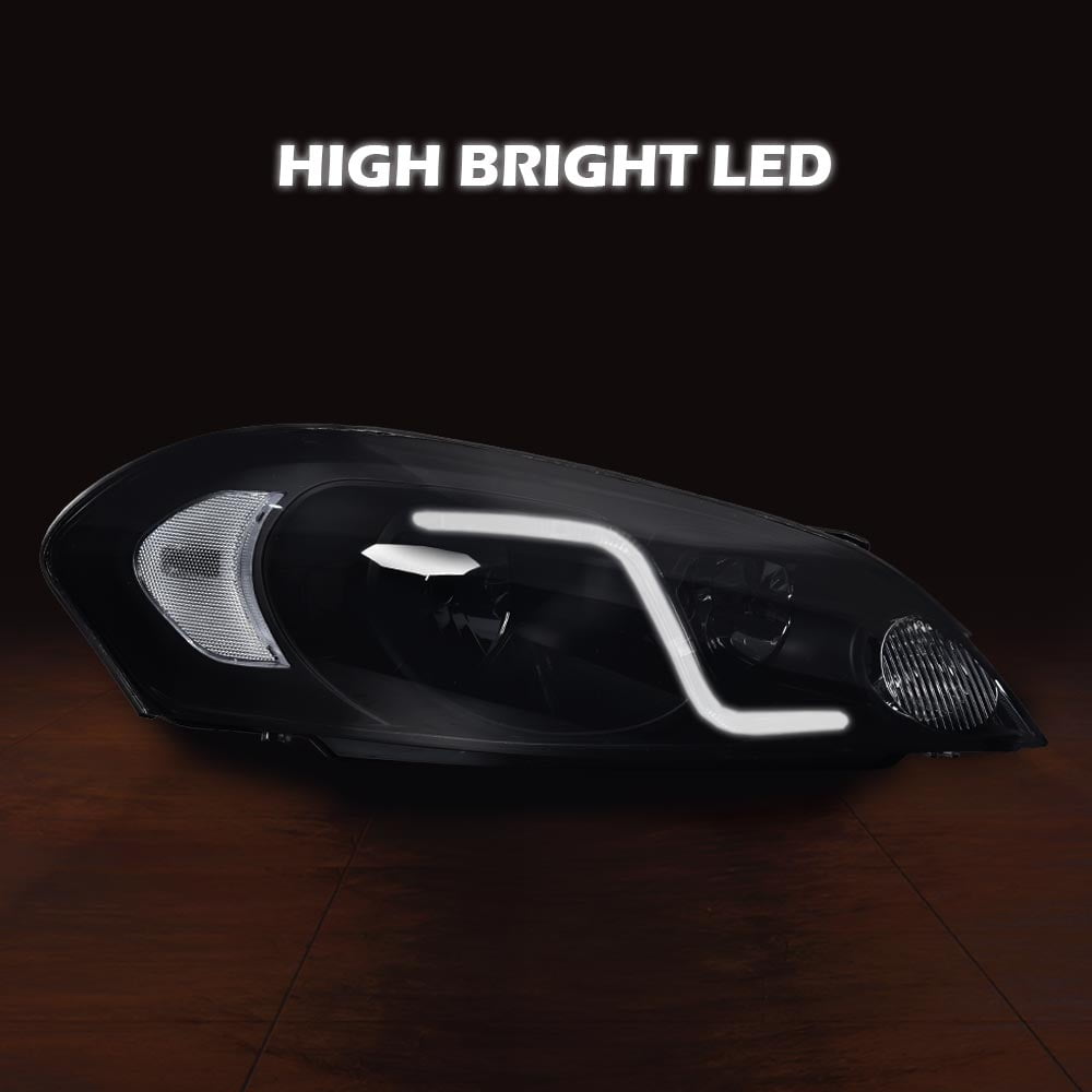 LED DRL Headlights Headlamps Fit for 2006-2013 Chevy Impala/2014-2016 Chevy Impala Limited/2006-2007Chevy Monte Carlo