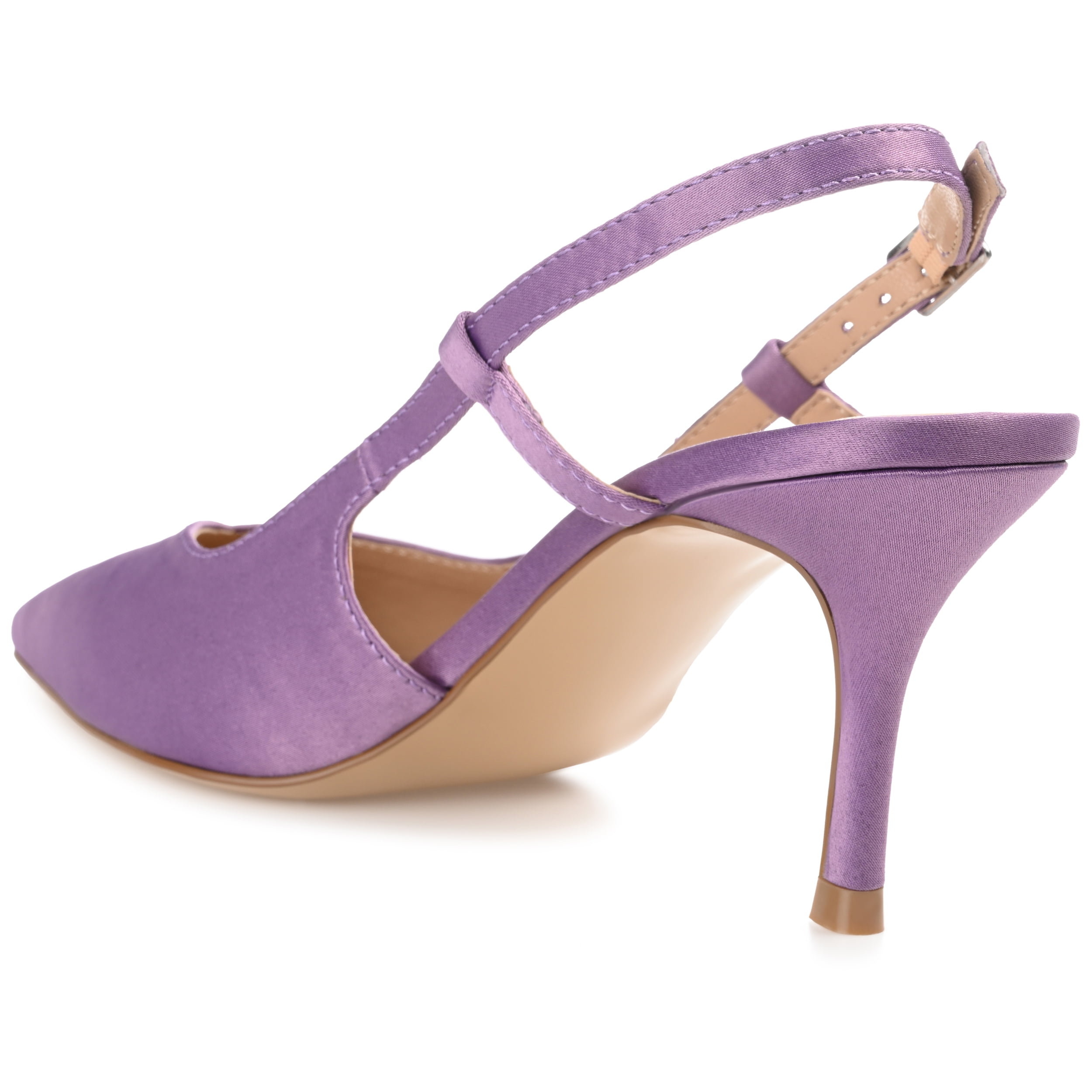 Journee Womens Knightly Sling Back Mid Stiletto Pointed Toe Pumps, Widths Available
