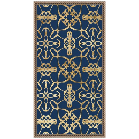 Amanti Art Motif on Blue X Framed Canvas Wall Art Print