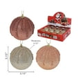 thumbnail image 3 of Textured Glitter Ball Ornament (Asstd) (12/Disp) - Set of 12, 3 of 3